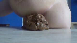 wet turds hug her asscheeks
