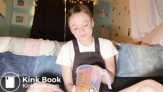 Cute girl smearing and masturbating