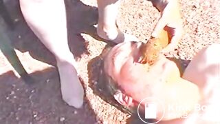 Vintage pantyhose poop and scat session