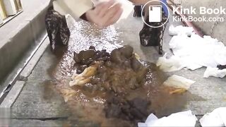 Shitting and pissing on a filthy pile of shit