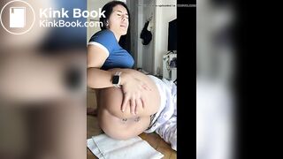 Hispanic girl poops while on her side