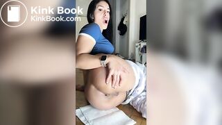 Hispanic girl poops while on her side