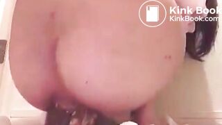 Japanese Girl Squats and Shits a Huge Turd