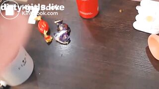 Petite rissian teen easy poo eating and vomit in trash