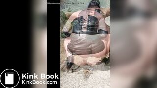 nasty whore shitiing on the woods