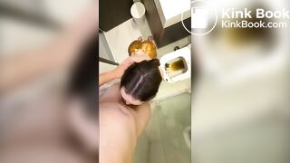 Couple bathroom scat