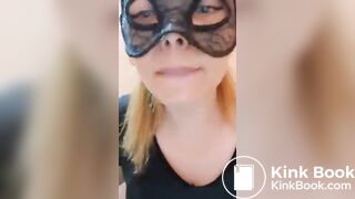 Scat girl in public toilet..