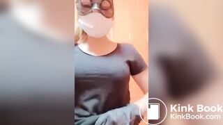 Scat girl in public toilet..