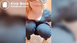 Scat girl in public toilet..