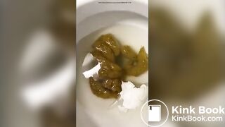 Lady having diarrhea multiple times in her toilet
