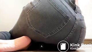 Sexy Hot White Teen Girl Soils Her Grey Jeans