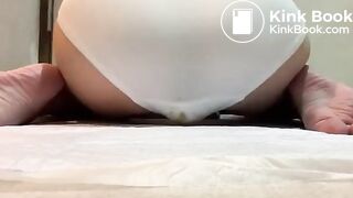 Sexy Hot White Girl Sitting & Shitting White Panty Poop