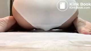 Sexy Hot White Girl Sitting & Shitting White Panty Poop