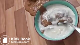 Hot girl making shit cereal