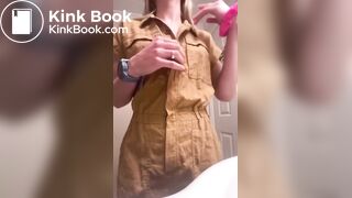 Hot blonde pooping in tupperware