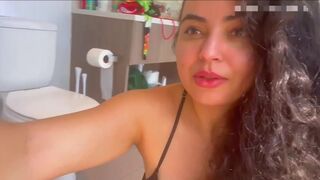 Girl shits by window