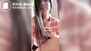 Hot cute girl making shit ice cream