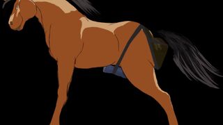 Horse scat on human