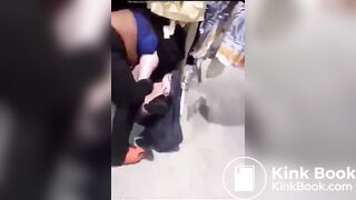 Woman poops during a fight