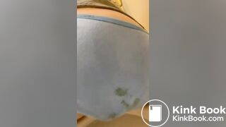 Sexy Young White Girl Sky Blue Panty Poop