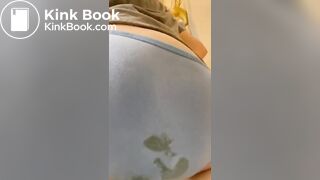 Sexy Young White Girl Sky Blue Panty Poop
