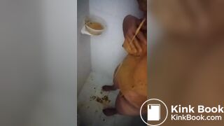 Dirty scat latina covered shit