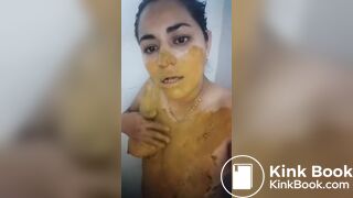 Dirty scat latina covered shit