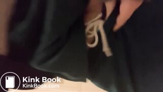 Nurse has a poopy potty time on toilet after work