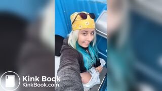 Beauty shits in porta potty