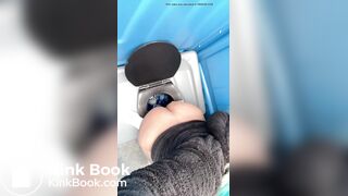 Beauty shits in porta potty