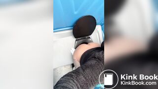 Beauty shits in porta potty