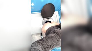 Beauty shits in porta potty
