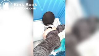 Beauty shits in porta potty
