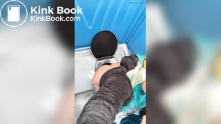 Beauty shits in porta potty