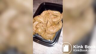 Big soft poop into a container