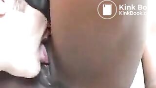 Hot black mistress and kinky white slave