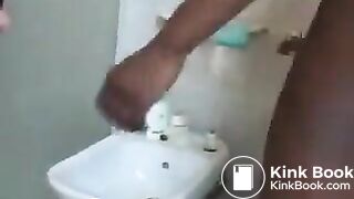 Hot black mistress and kinky white slave