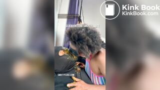 Scat threesome - Hot Ebony Girls Shit Feeding lucky Guy - video 2