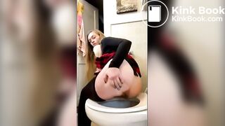 Girl lets us watch her go pooping