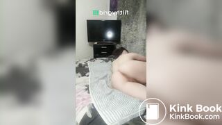 Hot alternative girl shitting on her bed