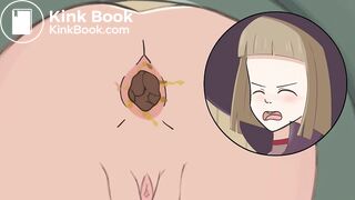 Claire poops in toilet