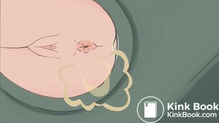 Claire poops in toilet