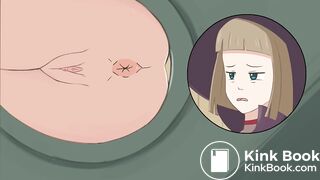 Claire poops in toilet