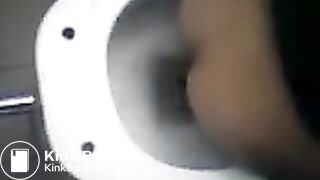 Girl pooping on public toilet - video 8