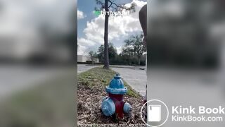 Womsn pooping outside public in nature