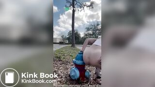 Womsn pooping outside public in nature