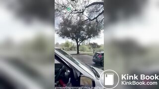 Womsn pooping outside public in nature