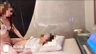 japanese femdom scat play a prank on slave sleeping