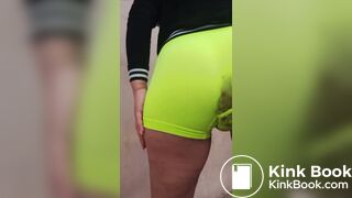 thick latina green panty poo outside