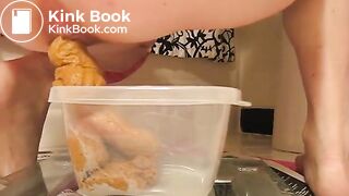 Hot girl shitting in container - video 7